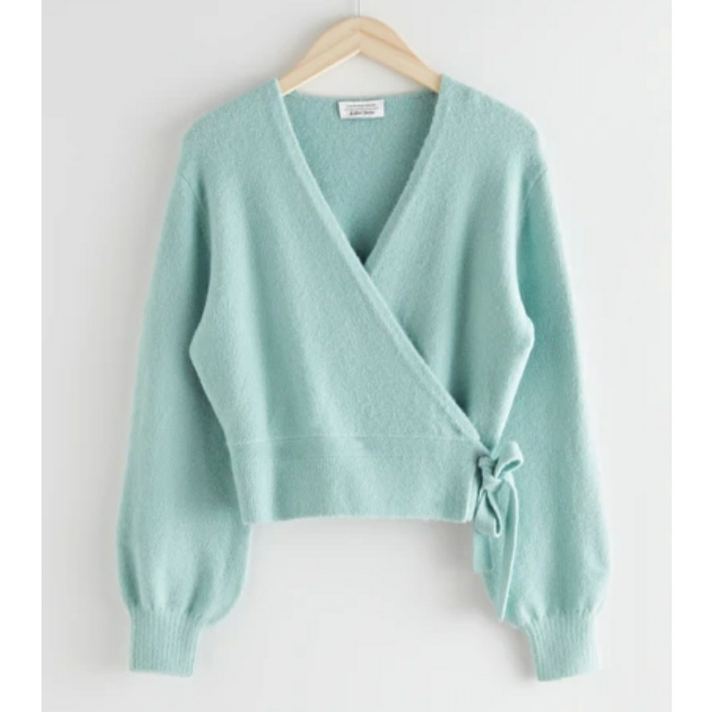 NWT & Other Stories Turquoise Wrap Cardigan Small
